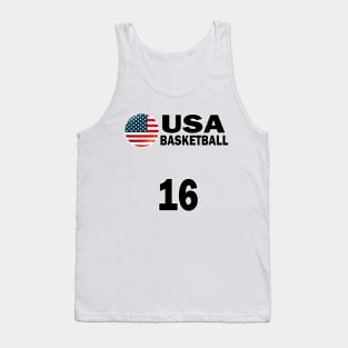 USA Basketball Number 16 T-shirt Design Tank Top